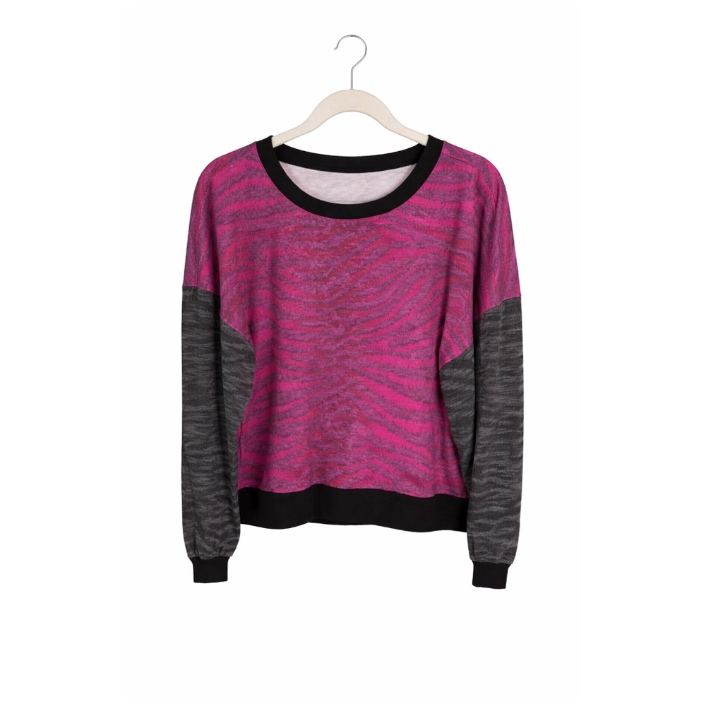 Terez Pink & Black Graphic Sweatshirt